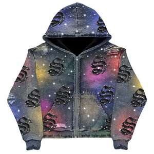 Sudaderas con Capucha Personalizadas Unisex para Hombre, de Invierno, de Algodón y Forro Polar, 500 GSM, Gruesas, con Efecto Desgastado, con Cierre y Lavado Ácido - Product Image 6