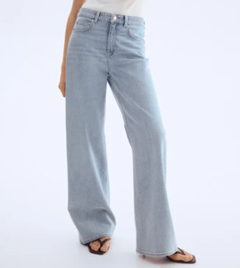 Pantalon baggy en denim bleu clair de luxe pour femmes - Product Image 1