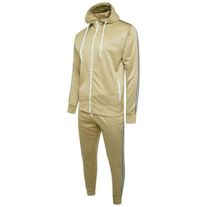 Hombres OEM al por mayor chándal de rayas laterales de lana con cremallera sudaderas con capucha sudadera Jogging Wear gimnasio correr chándales - Product Image 5