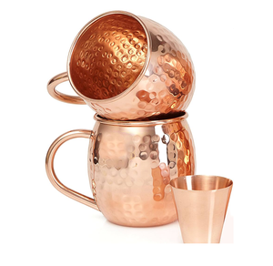 Tasse en cuivre Capacité de tasse Logo personnalisé Tasse en cuivre 2 tasse 1 fabricant et fournisseur de verre de l'Inde - Product Image 1