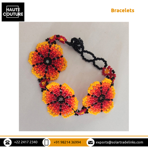Bracelets de poignet pour femmes en perles japonaises Jaco de haute qualité, 15 cm de long, design floral artisanal, bracelets tendance - Product Image 3