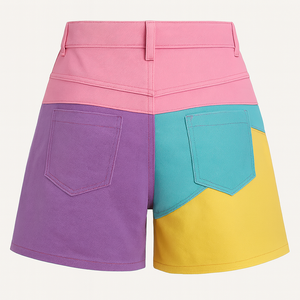 Shorts en jean décontractés vintage pour femmes - Coupe droite 100% coton biologique tendance multicolore streetwear mode d'été - Product Image 2