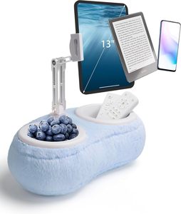 Soporte Ajustable para Tablet con Brazo de Aluminio, Soporte para iPad con Dos Tazones para Refrigerios, Rotación de <span class=keywords><strong>360</strong></span> Grados °   Clip giratorio para Kindle, teléfono de 4,7-13 pulgadas - Product Image 3