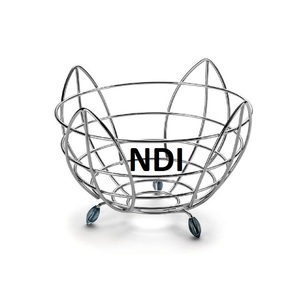 Eco Friendly Handmade Design Metal Iron Wire Metal Fruit <b>Vegetable</b> Food <b>Storage</b> Container Nickel Finished <b>Kitchen</b> Counter Usage - Product Image 1