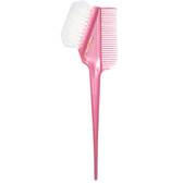 Brosse à teinture capillaire rose K-60 WP, brosse de coiffure professionnelle, manche ABS blanc, poils en plastique, design carré rembourré pour les soins capillaires - Product Image 3