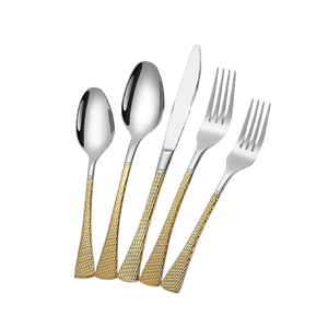 Cubiertos de acero inoxidable chapados en oro fabricados en India a bajo precio, juego de cubiertos para restaurantes, vajilla - Product Image 2