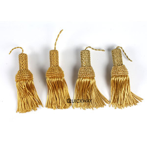 Borlas de alambre de lingotes personalizadas de alta calidad, venta al por mayor, flecos de cuentas de seda decorativos, borla de lingotes de alta calidad - Product Image 1