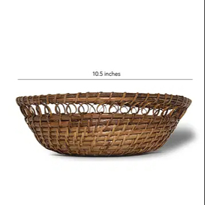 Handmade Newest Rattan Fruit <b>Bowls</b> Customized Sizes Brown Design High Quality Food <b>Mixing</b> Storage Stylish Fruit Keeper Parties - Product Image 1