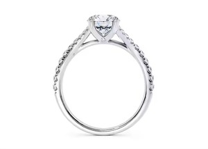 แหวนเพชรโมอิสซาไนท์ประดับเพชรเม็ดเดี่ยวสีขาว1.00CT ทอง14K เครื่องประดับสำหรับงานแต่งงานที่หรูหราและไม่เหมือนใครชุบโรเดียมสำหรับผู้หญิง - Product Image 3