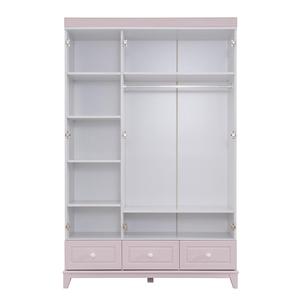 Camera dei bambini, Erdek Cublu Montessori Set camera dei bambini, armadio, Cublu letto-rosa