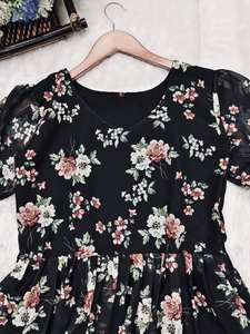 ชุดเดรสสำหรับผู้หญิงสีดำชุดเดรสชิ้นเดียวพิมพ์ลายดอกไม้ชุดใส่งานแต่งดีไซน์เนอร์ชุดราตรีสำหรับงานปาร์ตี้ - Product Image 4