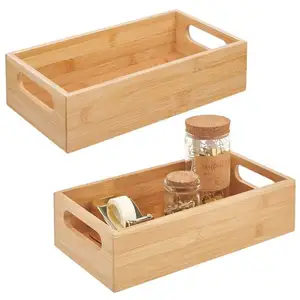 Design Bambus Büro Lager behälter Bin-Schublade Organizer Kiste Box mit Griffen für Schrank, Regale, Schrank,