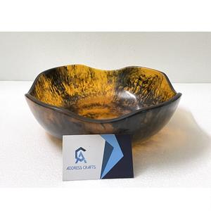 Bol à fruits en résine ambre, dernier modèle, écologique, bol en résine de flux, bol décoratif en résine, plat de service pour fête et maison - Product Image 3