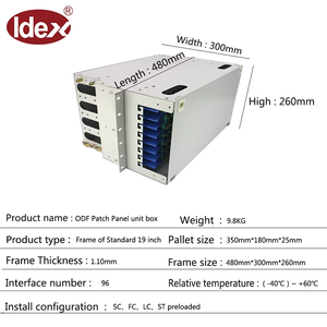 19 inch 96/144 cổng sợi quang vá Bảng điều khiển ffth ODF đơn vị trong nhà hộp sợi quang phân phối khung - Product Image 5
