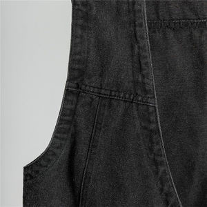 Offre Spéciale hommes sans manches Denim gilet couleur noire sans col décontracté classique bouton fermeture à pression mode hommes jean gilet - Product Image 6