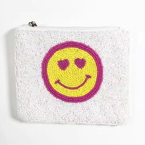 Pochette de pièces de broderie de perles de rocaille colorées commande en gros pour la mode porte-monnaie perlé en gros avec des motifs faits à la main complexes - Product Image 3