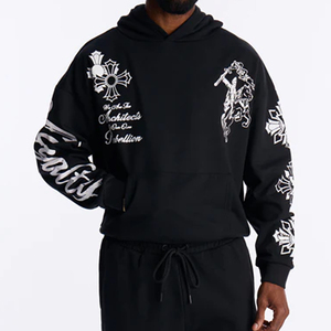 Fabricant de sweats à capuche à fermeture éclair intégrale, sweats à capuche épais surdimensionnés avec fermeture éclair, prix d'usine pour sweats à capuche, sweats à capuche personnalisés 500 g/m² - Product Image 1
