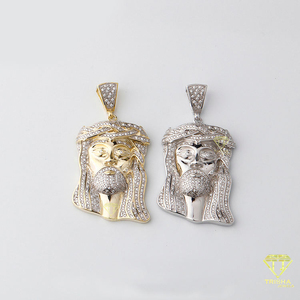 Micro pavé diamante cabeza de león colgante Bling Lion Charm Hip Hop estilo declaración joyería con Iced Lion Plating - Product Image 2
