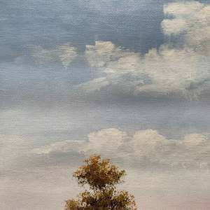 Dipinti a Olio Astratti Moderni 100% Dipinti a Mano 20\" X 24\" Paesaggio Classico con Alberi Arte Murale per Soggiorno su Tela - Product Image 1