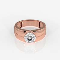 Anillo de Oro 9K para Hombre con Diamante Portugués Cultivado en Laboratorio de 1 Quilate, Corte Brillante, Corte Excelente, Estilo Hip Hop, Chapado en Rodio, 99% Puro