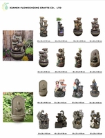 Fontaine d'eau de Noël en résine en gros, statue de Saint François, figurines religieuses, articles de décoration pour la maison