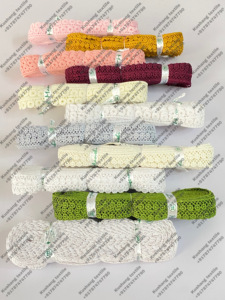 Erkoumi 8cm Galon en dentelle de Venise en polyester et organza au crochet, motif floral blanc et rose, pour mariage, loisirs créatifs et couture, écologique - Product Image 4