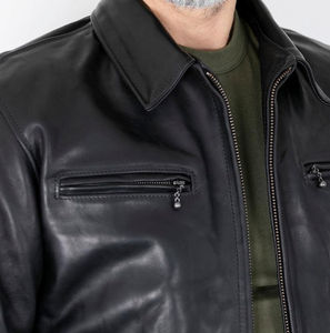 Veste de moto en cuir pour homme, meilleur matériau, prix raisonnable, coupe-vent, imperméable, hiver, design personnalisable - Product Image 4