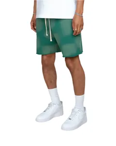 Shorts en molleton délavé effet vintage, coupe ample décontractée, 100 % coton, anti-plis, personnalisables, unisexe, avec cordon de serrage - Product Image 3