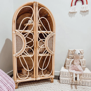 Armoire en arc de marguerite en rotin naturel écologique pour garde-robe d'enfants au design époustouflant fabriqué à la main au Vietnam - Product Image 2