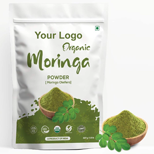 Poudre de feuilles de Moringa 100% pure et naturelle, qualité alimentaire, biologique, disponible en emballage de 1 kg au meilleur prix en provenance d'Inde - Product Image 2