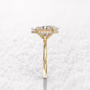 Bague de fiançailles élégante en moissanite taille ovale 3 carats or blanc 14 carats solitaire pour femmes en gros - Product Image 6