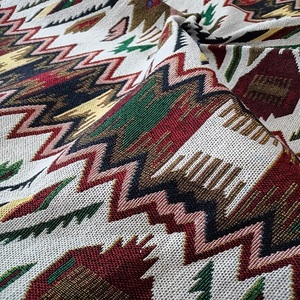 Sacs fourre-tout pour femmes en tissu jacquard respirant en polycoton, fil teint, sac à main, école, plage, tissage, utilisation pour la tapisserie - Product Image 6