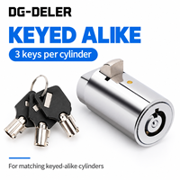 Cylindre de serrure à poignée en T pour distributeur automatique de 38 mm avec 3 clés tubulaires, clés identiques ou clés différentes