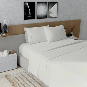 Ensemble de draps de lit en microfibre de haute qualité 4 pièces pour la maison et l'hôtel Durable 400TC fils compter draps de lit de Style uni - Product Image 4