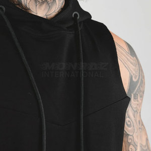Vente en gros de sweats à capuche sans manches pour hommes fitness personnalisés sweat à capuche décontracté pour hommes mode chaude sweat à capuche personnalisé - Product Image 6