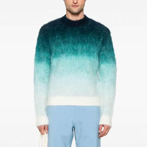 Pull en tricot mohair à la mode pour hommes avec une texture moelleuse et un col côtelé Pull en mohair ultra doux pour hommes - Product Image 6
