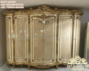 Armario principal de lujo para Villa, ropero turco táctil de Oro Blanco clásico para el hogar - Product Image 5