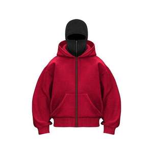 Sweat-shirts d'hiver pour hommes personnalisés de qualité supérieure à double capuche, sweat-shirt à fermeture éclair Ninja, impression numérique, logo brodé personnalisé, tissu polaire - Product Image 6