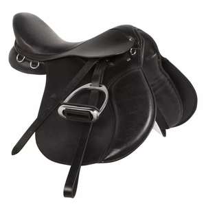 Sillín de caballo de cuero occidental con herramientas decorativas, asiento seguro, ajuste ajustable y herrajes fuertes para montar a diario - Product Image 3