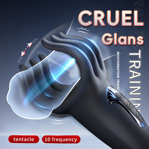 Entrenador de Glande Copa de Masturbación Masajeador de Pene Masculino Vibrador para Prolongar la Erección y Resistencia con Estimulación de Pezones y Agarre Automático tipo Dedo - Product Image 2