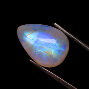 อัญมณีมูนสโตนสีรุ้งที่ยอดเยี่ยมอัญมณีทรงลูกแพร์หินมูนสโตนสีฟ้าประกายแวววาวอัญมณีหลวมขายส่ง - Product Image 5