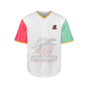 Camiseta de Béisbol de Fabricación Pakistaní, Camiseta de Béisbol con Botones, Camiseta de Béisbol de Color Sólido - Product Image 2