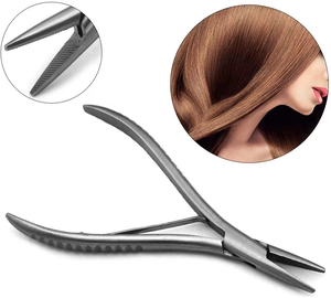 Pince à extensions de cheveux en acier inoxydable de forme plate à prix raisonnable, outils multifonctionnels pour extensions de cheveux - Product Image 2