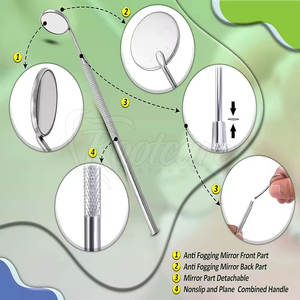 กระจกตรวจฟันคุณภาพสูง ป้องกันฝ้า พร้อมด้ามจับสแตนเลส สำหรับการตรวจช่องปากระดับมืออาชีพ - Product Image 2