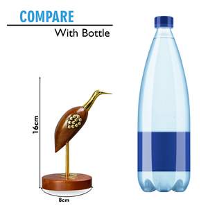 Figura Decorativa de Cisne Saras de Madera y Latón Hecha a Mano, Estatuilla Antigua de Pájaros del Amor para Decoración del Hogar - Product Image 4