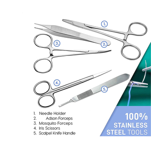 MEDIHEAL SURGICAL CORPORATION Surgical <b>Kits</b> 5-Piece German Steel Scissors Adson Scaler Forceps Surgical Tools Set Case - Product Image 3
