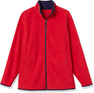 Veste polaire rouge unie unisexe de haute qualité vente en gros de coupe classique avec manches complètes fermeture éclair Style décontracté mode d'hiver - Product Image 1