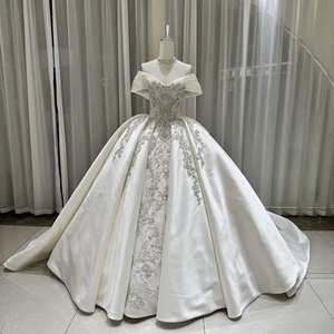 ชุดแต่งงานหรูห<span class=keywords><strong>ร</strong></span>า Jancember OY035 ผ้าซาตินประดับลู<span class=keywords><strong>ก</strong></span>ปัด ชุดเจ้าสาวแบบเปิดไหล่ท<span class=keywords><strong>ร</strong></span>งบอล<span class=keywords><strong>ก</strong></span>าวน์ ชุดแต่งงานแบบราชวงศ์สำหรับพิธีในโบสถ์ - Product Image 1