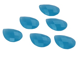 Calcédoine bleu ciel naturelle en forme de poire et de larme pour le marquage des bijoux à facettes - Product Image 3