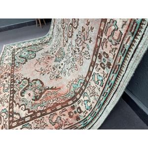 5.7x8.6 ft Rug, Turkish Vintage Large Rug, <b>Brown</b> <b>Wool</b> Rug - Product Image 3